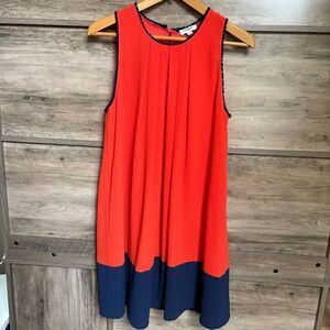 umgee Orange Blue Sleeveless Dress Women's S Excellent Preworn Condition